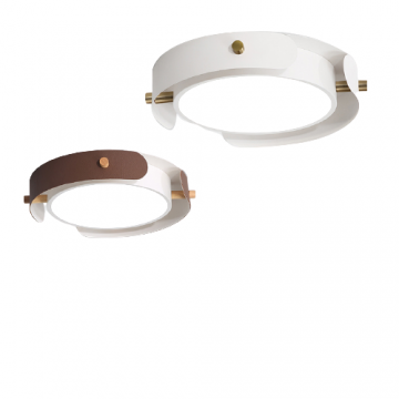 LYNX MINIMALISTIC LEATHER STRAP ACRYLIC SHADE CEILING LIGHT (WHITE/ NATURAL GRAIN)