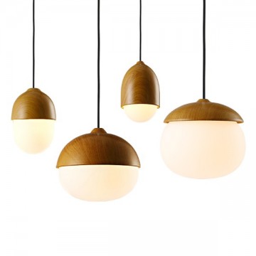 CEDRUS MUJI-INSPIRED WOOD FINISH FROSTED GLASS PENDANT LIGHTS