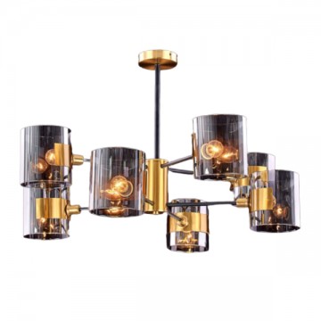 VARA CONTEMPORARY SMOKED ASH GLASS SUSPENDED CHANDELIER