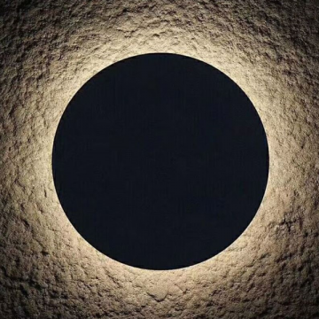 RAVEN OUTDOOR MODERN ROUND FLAT WALL LIGHT (BLACK/ GREY)