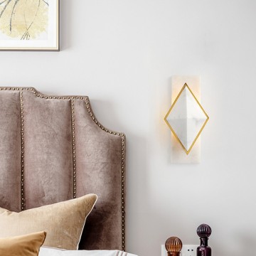 LUMINA WHITE MARBLE WITH GOLD TRIMMING WALL LIGHT