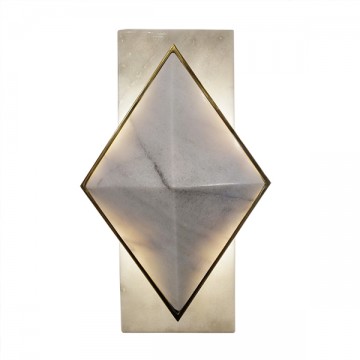 LUMINA WHITE MARBLE WITH GOLD TRIMMING WALL LIGHT